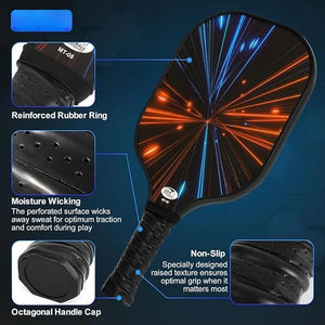 Set Raket Pickleball Permukaan Fiberglass yang Disetujui USAPA untuk Pria Wanita Anak-anak Tingkat Pemula 222g 2 Hitam - Product Image 4
