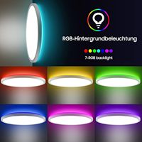 Plafonnier LED RGB encastré de 16 pouces, 24W, à intensité variable, rond, avec télécommande, pour chambre d'enfant, fête, festival