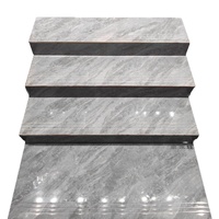 Carreaux de porcelaine monobloc antibactériens et antidérapants pour marches d'escalier, finition dorée intégrale, bords arrondis, pour murs intérieurs