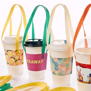 Fundas de copa no tejidas resistentes al calor personalizables suministros de fiesta reutilizables ecológicos para tazas de 7oz 24oz 32oz con personalizadas - Product Image 1