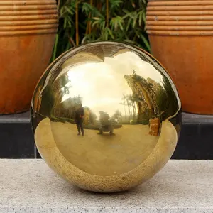 Alta calidad personalizada grande moderno al aire libre jardín decorativo Metal Arte Abstracto esfera hemisferio globo escultura de acero