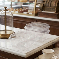 Contenant alimentaire jetable en PET à charnière avec couvercle transparent – Boîtes pour salades, pains, pâtes, accompagnements et plats à emporter (taille personnalisée)