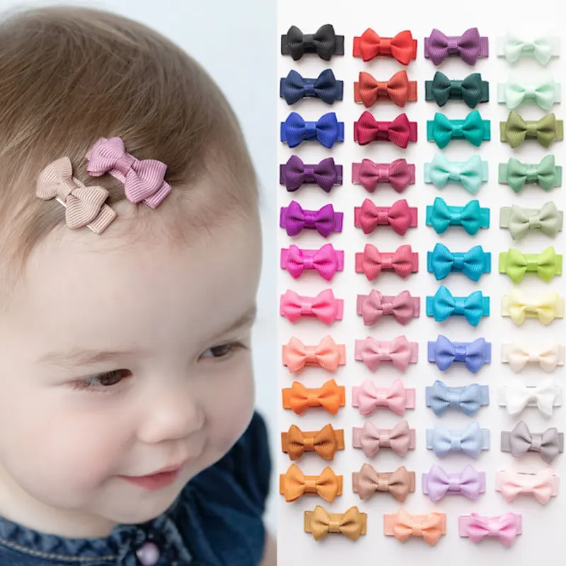 YiYuan 아기 유아 작은 머리 활 스냅 클립 4.5cm 작은 머리핀 아이의 머리 Accessorries 미니 헤어 핀 40 색