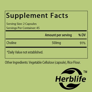 Bitartrato de Colina 500mg OEM/ODM - Suplementos de Colina - Apoya el Rendimiento Cognitivo Vegano y Sin OMG - 90 Cápsulas Veganas - Product Image 2