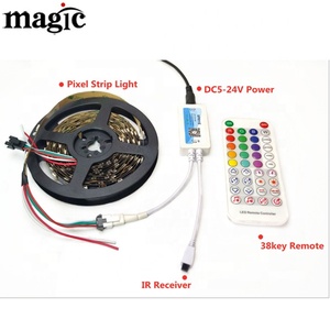 Sp611e màu xanh-răng scenex WS2812 địa chỉ dẫn dải ánh sáng DC5V 12V 24V ứng dụng âm nhạc IR 38 phím ws2811 dẫn điều khiển - Product Image 4