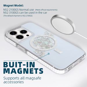 Funda de Teléfono Transparente Personalizada de TPU con Madreperla, Funda Magnética Transparente a Prueba de Golpes para iPhone 16 15 14 13 12 Pro Max - Product Image 2