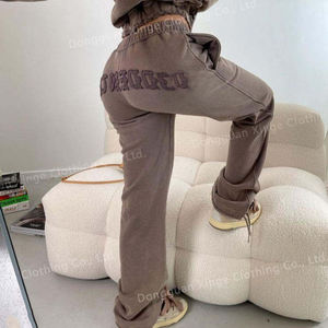 Novità 2026 Tute da Jogging Personalizzate da <span class=keywords><strong>Donna</strong></span> con Lavaggio Acido Effetto Usurato, Patch Ricamate, Felpa Corta <span class=keywords><strong>Oversize</strong></span> con Zip e Pantaloni <span class=keywords><strong>Jogger</strong></span> - Product Image 4