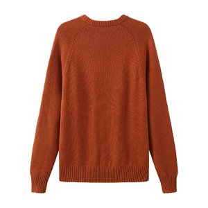 Oem & ODM nhà máy của người đàn ông của cổ điển màu nâu cáp đan Áo len trẻ phong cách thời trang cho mùa thu mùa tối thiểu đặt hàng <span class=keywords><strong>50</strong></span> cái - Product Image 2