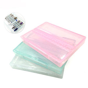 14 trous <span class=keywords><strong>Vide</strong></span> de Support de Peu De <span class=keywords><strong>Foret</strong></span> De Clou de 3/32 «Perceuses Support de Boîte Acrylique Transparente En Plastique Conteneur Cas Clous Accessoires - Product Image 1