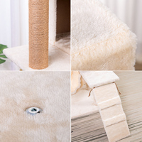 Grand arbre d'activité à gratter mural pour chat et chaton Lit en peluche pour chat et étagère d'escalade avec caractéristiques de jouet