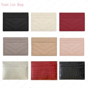 Thiết kế sang trọng PU chủ sở hữu thẻ <span class=keywords><strong>mini</strong></span> <span class=keywords><strong>Wallet</strong></span> phụ nữ trứng cá muối 8 màu sắc thẻ tín dụng RFID chặn không đóng cửa Ví đen - Product Image 6