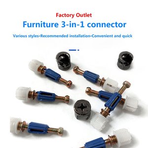 Tornillos de Bloqueo de Leva Metálicos con Espigas de Plástico, Conector Desmontable para Muebles de Tablero - Product Image 2