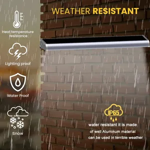 Éclairage extérieur à induction automatique, super lumineux, en alliage d'aluminium, panneau solaire, lumière solaire étanche IP65, lumière de jardin, lumière de portail - Product Image 4