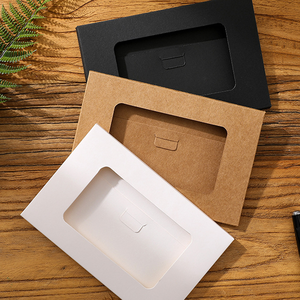 Carta Kraft fai da te che brucia la busta del biglietto di auguri con finestra nera scavata - Product Image 1