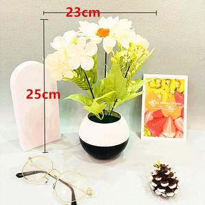 Plante artificielle en pot tournesol Qi Xing 25 cm, fleur en soie, décoration intérieure - Product Image 2
