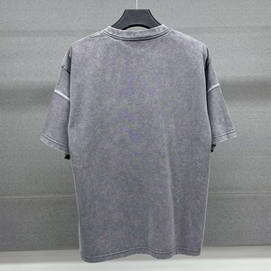 เสื้อยืดพรีเมียมโอเวอร์ไซส์ทรงใหญ่ ดีไซน์สตรีทแวร์ ปักลายดีไซเนอร์ วินเทจ ผ้าฝ้ายทรงบ็อกซี่ ล้างสีแบบแอซิด สำหรับผู้ชาย - Product Image 2