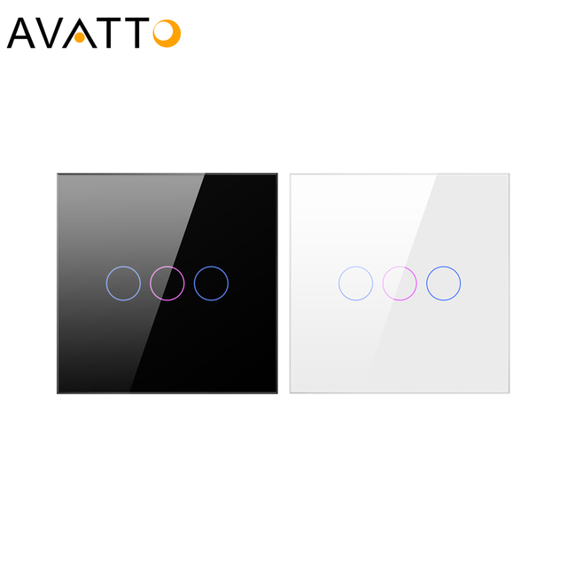 Avatto Tuya ZigBee Wireless Control Remote Smart EU 1/2/3 Gang Glass Touch Lighting Wall Zigbee Smart Switches