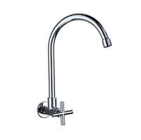 Robinet de cuisine mural moderne en acier inoxydable, à valve céramique, réglable, finition chromée, économie d'eau, vente chaude