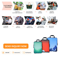 Qxo — cubes de compression de luxe, impression personnalisée, vente en gros, ensemble d'organisateurs de voyage