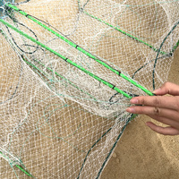 Filet de pêche Dragon Bubu, piège à poissons long, piège à crabes, avec cadre de taille 37 cm X 23 cm, longueur 9,5 m