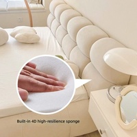 Cama de Madera de Roble Macizo, Estilo Crema, Doble, para Recámara Principal, Extra Grande, Ecológica, de Lujo Ligero y Moderno, Famosa en Internet