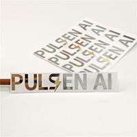 Autocollants en métal fin plaqué nickel, étiquettes argentées 3D, lettres étanches personnalisées avec logo d'usine BOTU