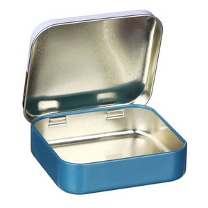 Caja de lata <span class=keywords><strong>Rectangular</strong></span> de cuatro estilos con impresión a todo color personalizada con tapa con bisagras Caja de lata de metal de embalaje Lata con tapa - Product Image 1