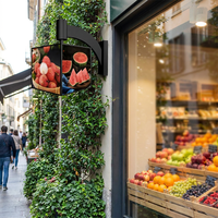 Exhibidor Publicitario Personalizado de 4 Caras, Marco Giratorio con Luz para Menús, Póster Acrílico para Exhibición en Fruterías, Restaurantes y Bares
