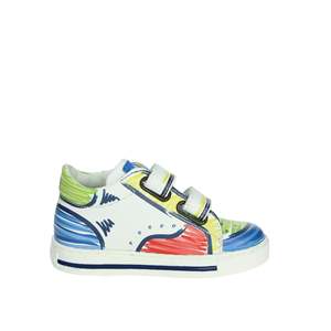 Zapatillas deportivas para niños Falcotto, color blanco, azul claro, cierre de velcro, zapatos de lona a la moda, talla 15 - Product Image 4