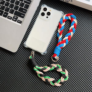 حبل هاتف يدوي الصنع من الماكرامي بوهو مع سلسلة مفاتيح - هدية عيد الميلاد للأم، إكسسوار بوليستر بأسلوب بوهيمي - Product Image 4