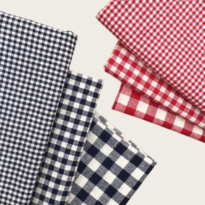 Tissu en coton Crisl Classic 21s, tissage uni, teint en fil, à carreaux, en rouleau, pour chemises et manteaux - Product Image 1