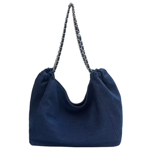 Bolso de Mano de Lona Estilo Vaquero Retro para Mujer, Bolso de Hombro Hecho a Mano, Bolso de Mensajero Simple con Correa, Bolso de Compras a la Moda - Product Image 3