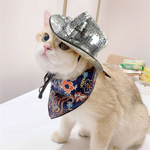 Chapeau de cowboy miroir disco pour animaux de compagnie, accessoires de fête pour chats et chiens, vente en gros à <span class=keywords><strong>prix</strong></span> abordable - Product Image 5