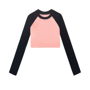 Maglietta CB119-QL1301 estiva da donna a <span class=keywords><strong>maniche</strong></span> <span class=keywords><strong>lunghe</strong></span> Slim Fit corta di alta qualità canottiere Raglan per donne - Product Image 6