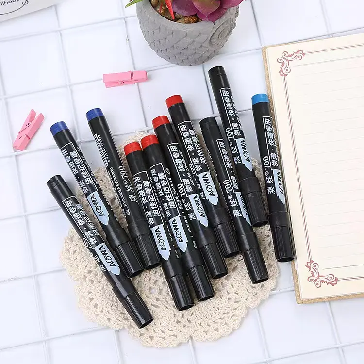 Permanent Paint Marker Pen Oily Waterproof Black Pen for Tyre Markers Quick Drying Signature Pen Stationery Supplies