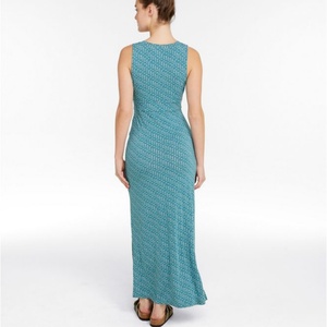 เดรสไหมพรมผู้หญิงสำหรับฤดูร้อน ความยาวปานกลาง ผ้าฝ้าย 100% ลายดอกไม้ สไตล์ลำลอง แต่งระบาย ปักลายลูกไม้ - Product Image 2