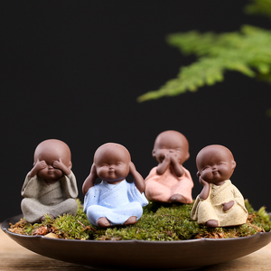 Vente en gros de figurines de thé traditionnelles chinoises en argile Zisha, plateau du zodiaque Dragon, statues de Bouddha riant, animaux en céramique pour le thé Gongfu, moines - Product Image 5