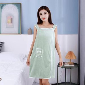 Women Wearable Long Flannel <b>Bathrobe</b> <b>Towel</b> Thick Night Fleece Bath Robe - Product Image 5