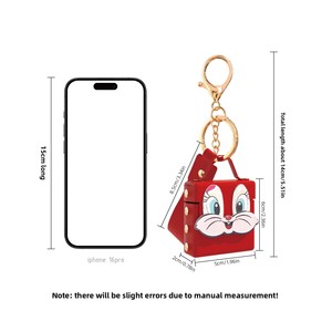 2026 Coolter Mini Sac à Breloques Art Moderne, Porte-clés, Étui pour Écouteurs Lapin Joyeux, Accessoire de Niche, Porte-monnaie en PVC, Ornement Suspendu - Product Image 2