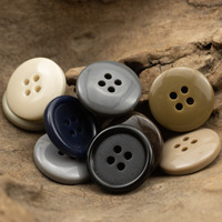 Botones de Resina Clásicos Ecológicos en Beige, Verde, Gris, Azul, Caqui, Marrón, Color Café, para Trajes, Chaquetas y Uniformes