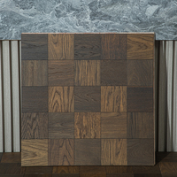 Parquet en bois d'ingénierie à carreaux brun foncé moderne pour projets hôteliers