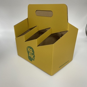 Scatola Regalo in <span class=keywords><strong>Cartone</strong></span> Riciclabile Personalizzata all'Ingrosso per 2, 4 o 6 Bottiglie di Vino e Birra, Trasportino Doppio - Product Image 2