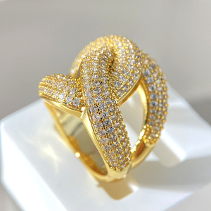 twisted <b>cross</b> hip hop Copper <b>ring</b> for women cubic synthetic zirconia jewelry with sparkling stones party wear hip hop jewelry - Product Image 5