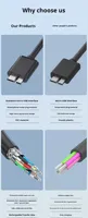 Câble de données USB 3.0 A vers mâle haute vitesse pour boîtier de disque dur, matériau ABS, connexion informatique 2-4 ports