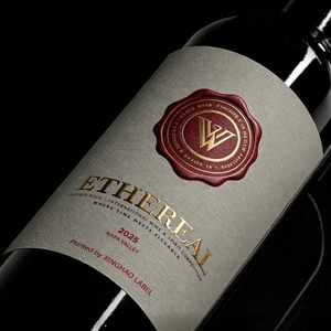 Etiquetas Personalizadas <span class=keywords><strong>para</strong></span> Vino Tinto y Whisky, <span class=keywords><strong>Papel</strong></span> Texturizado <span class=keywords><strong>Autoadhesivo</strong></span> con Logotipo, Estampado en Dorado y Relieve UV - Product Image 2
