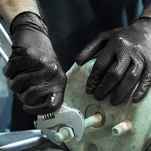 Xingyu 8mil nitril tek kullanımlık nitril siyah turuncu mekanik çalışma kalın araba tamir yağ geçirmez koruyucu eldivenler