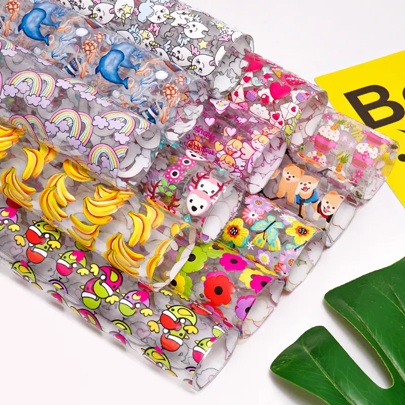 30*120Cm Design personalizzato nuovo tessuto in PVC con stampa a Banana a cuore di coniglio in ecopelle per la decorazione delle vacanze