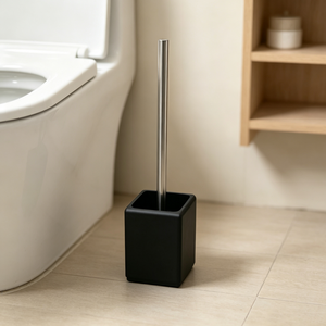 Ensemble de <span class=keywords><strong>brosse</strong></span> <span class=keywords><strong>WC</strong></span> moderne en résine noire mate avec support sur pied – Kit de nettoyage <span class=keywords><strong>WC</strong></span> moderne - Product Image 2