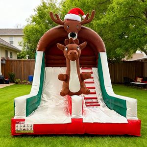 Château gonflable commercial d'extérieur avec toboggan pour enfants et adultes - Product Image 1