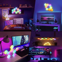 Lumières LED hexagonales de jeu RGB multicolores intelligentes à commande OEM ODM, personnalisables